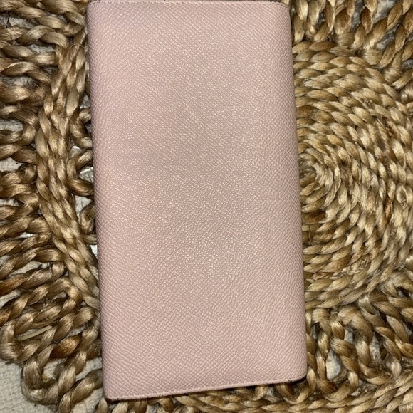 BVLGARI LOMG ITALIN BABY PINK PEBBLED CALF LEATHER WALLET - Picture 6 of 7